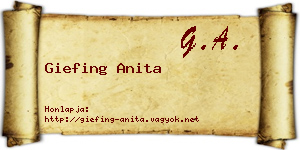 Giefing Anita névjegykártya